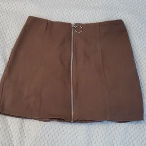 Brown ZipUp Skirt